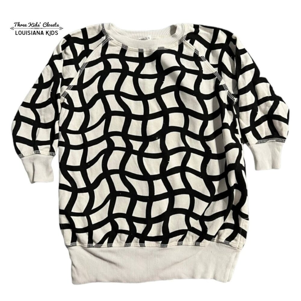 Picnik 4Y Black & White Sweatshirt Tunic Dress